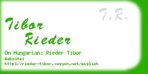 tibor rieder business card